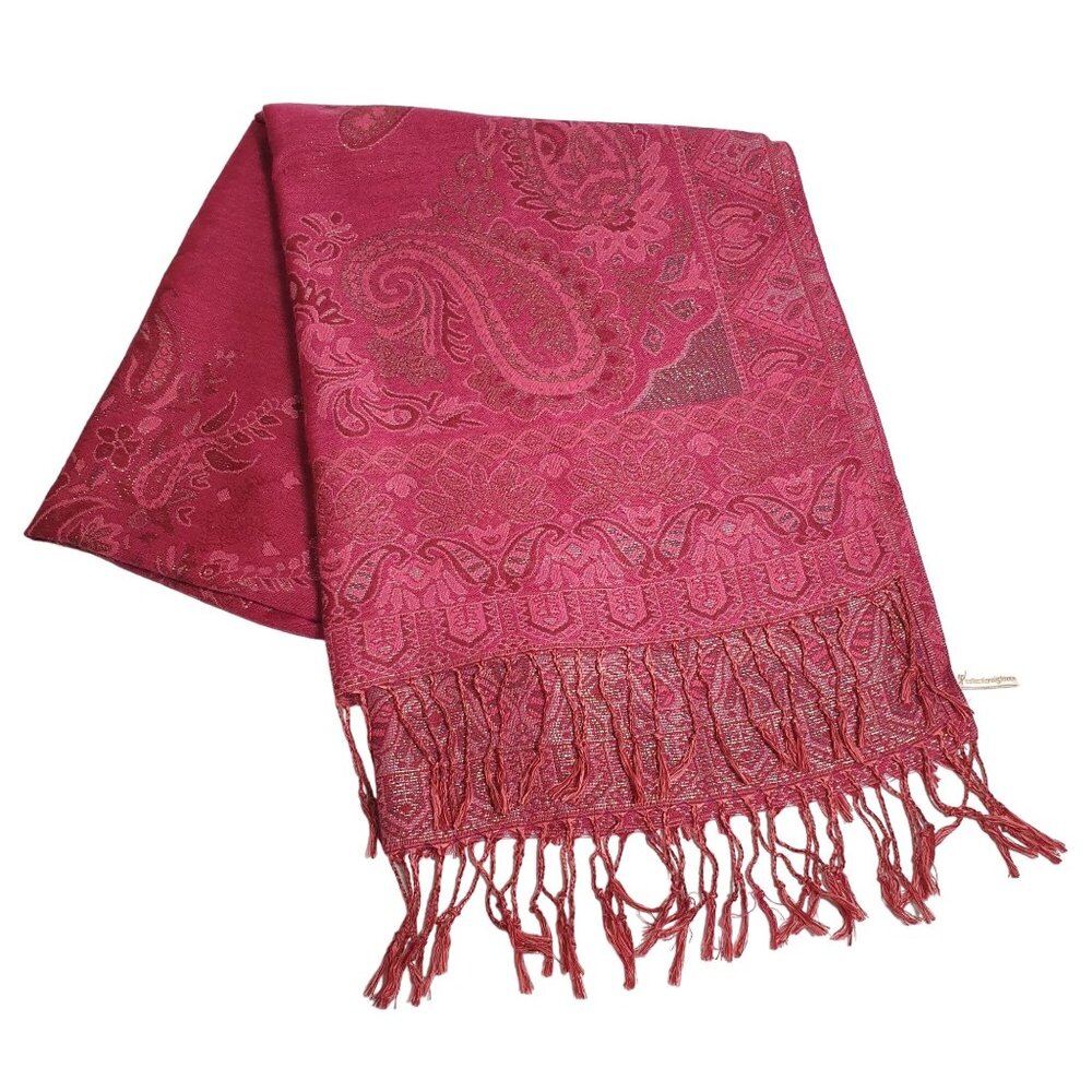 Collection Eighteen Pink Paisley Patterned Scarf With Women Fashion Accessory
